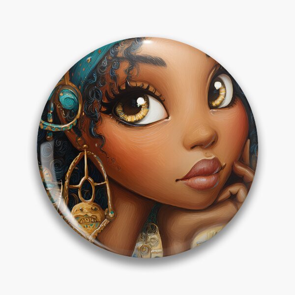 Item preview, Beautiful girl with curly hair and vibrant cityscape designed and sold by Artessie.