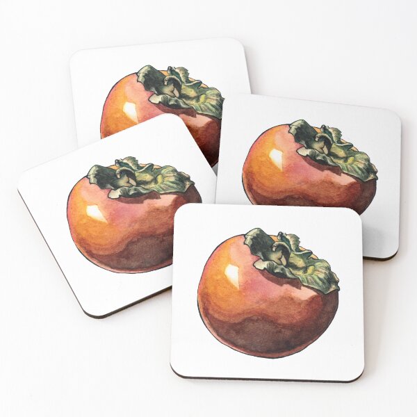 Item preview, Persimmon/Kaki Fruit - Watercolor illustration designed and sold by AquarellChill.