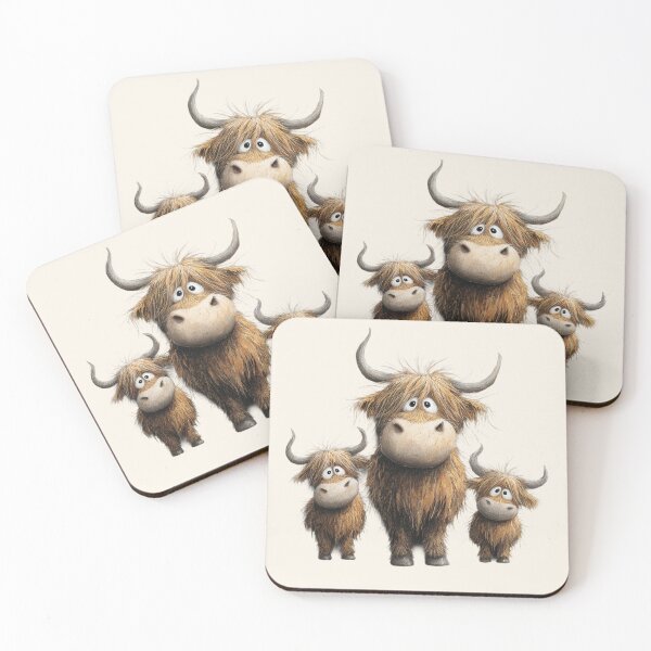 Item preview, Cute HiGHLaND SCoTTiSH CoWS ' The Hay Bales ' Designs BY SHiRLeY MacARTHuR designed and sold by Shirley MacArthur Art.