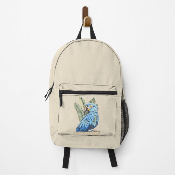 Item preview, Blue Macaw with Tropical Leaves - Tropical Soul Parrot Design designed and sold by SGBerryart.