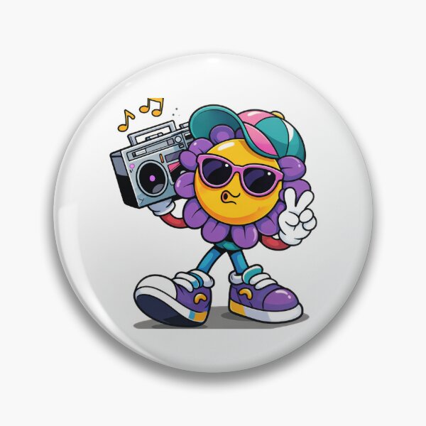 Item preview, Retro Music Flower Mascot Cartoon Character Aesthetic Design designed and sold by Sadia  Jannat.
