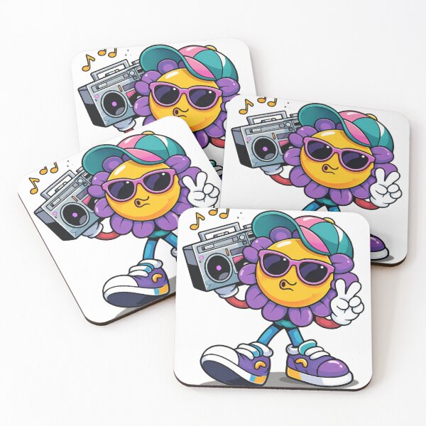 Item preview, Retro Music Flower Mascot Cartoon Character Aesthetic Design designed and sold by Sadia  Jannat.