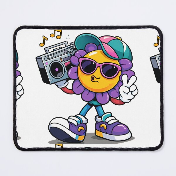 Item preview, Retro Music Flower Mascot Cartoon Character Aesthetic Design designed and sold by Sadia  Jannat.