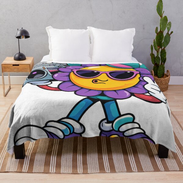 Item preview, Retro Music Flower Mascot Cartoon Character Aesthetic Design designed and sold by Sadia  Jannat.