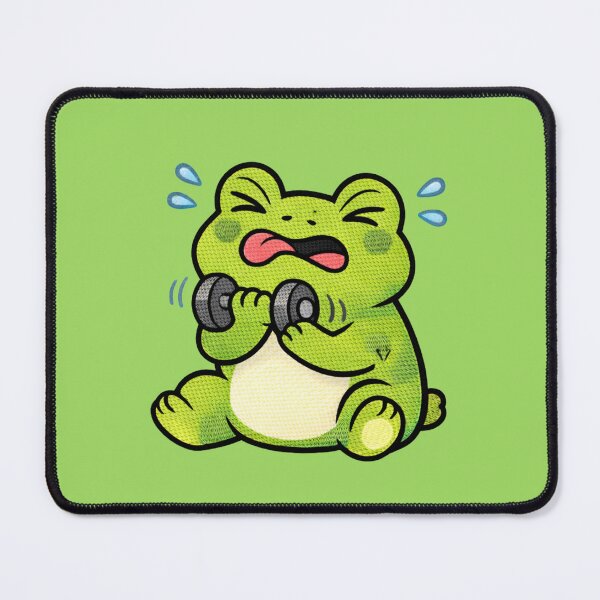 Item preview, Funny Gym Fail Frog – Cute Kawaii Frog Workout Meme Embroidered Patch Style designed and sold by ColorSplash123.