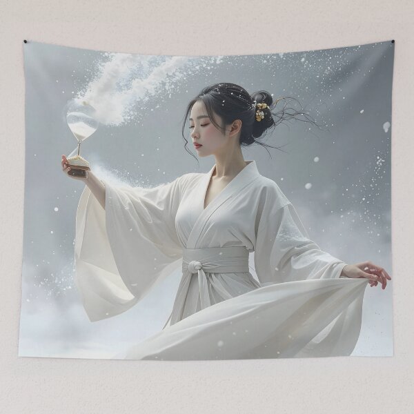 Item preview, Woman with an Ethereal Hourglass — Poetic Symbolism of Time designed and sold by Schoenenwald — Art Japonais, Zen & Nature.