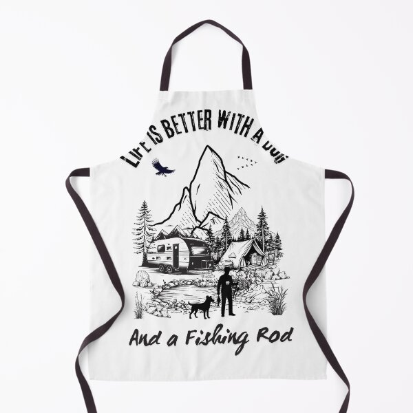 Item preview, RV Camping Life and Fishing Rod Outdoor Adventure Sketch designed and sold by paws-peaks-adv.