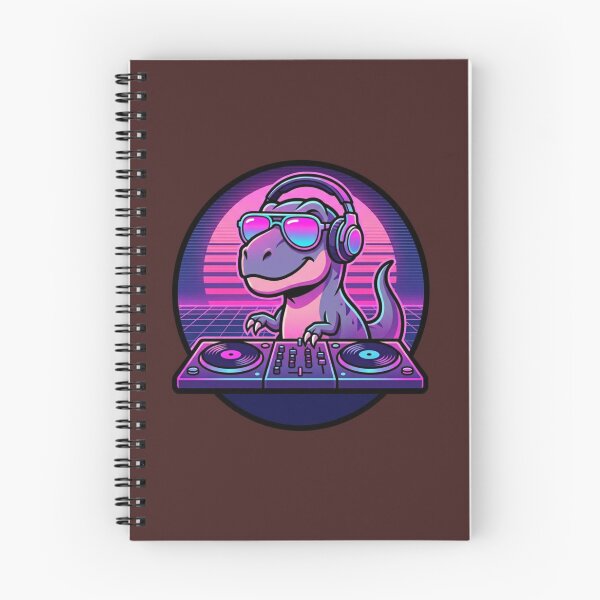 Item preview, Сool Retro DJ T Rex with sunglasses Synthwave Sunset designed and sold by crazygoose30.
