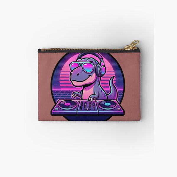 Item preview, Сool Retro DJ T Rex with sunglasses Synthwave Sunset designed and sold by crazygoose30.
