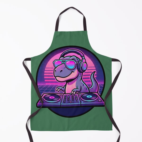 Item preview, Сool Retro DJ T Rex with sunglasses Synthwave Sunset designed and sold by crazygoose30.