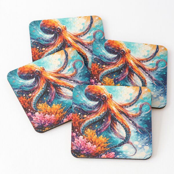 Item preview, Vibrant Octopus in Coral Reef designed and sold by cuprum.