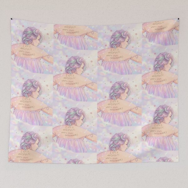 Item preview, I Am a Woman – What’s Your Superpower? Feminine Empowerment Design designed and sold by Aura.Creative.