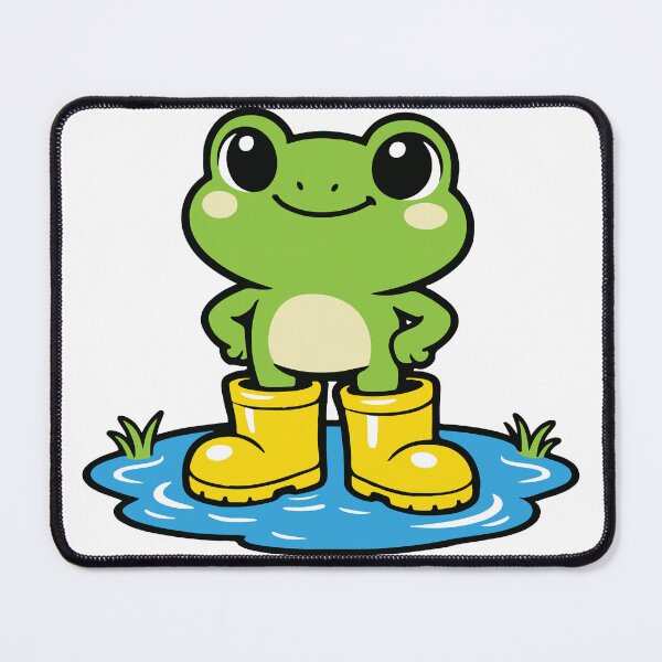 Item preview, A cheerful frog proudly enjoying a tiny puddle as if it were a giant lake. The playful concept highlights optimism and simple joy in a cute cartoon style designed and sold by Dejbar.