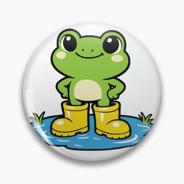 Item preview, A cheerful frog proudly enjoying a tiny puddle as if it were a giant lake. The playful concept highlights optimism and simple joy in a cute cartoon style designed and sold by Dejbar.