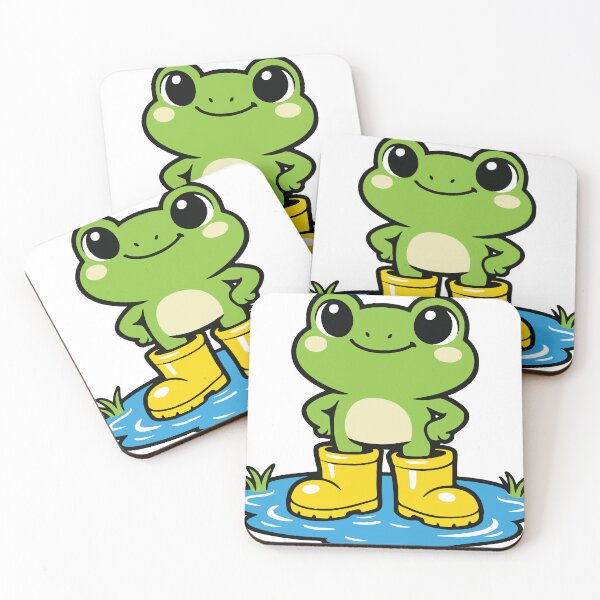 Item preview, A cheerful frog proudly enjoying a tiny puddle as if it were a giant lake. The playful concept highlights optimism and simple joy in a cute cartoon style designed and sold by Dejbar.