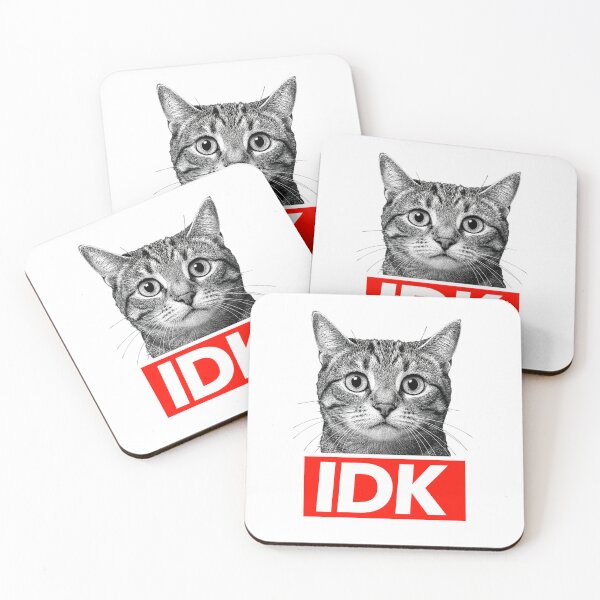 Item preview, IDK Cat Meme – Minimalist Funny Confused Cat Design designed and sold by sorryNOTsorry.brand.