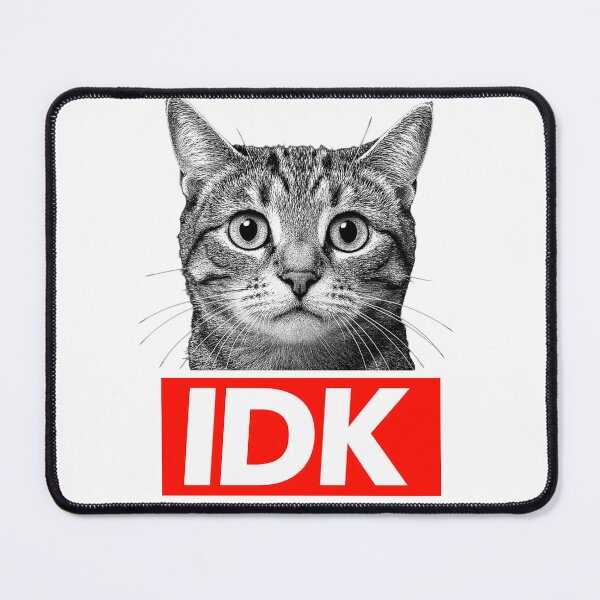 Item preview, IDK Cat Meme – Minimalist Funny Confused Cat Design designed and sold by sorryNOTsorry.brand.