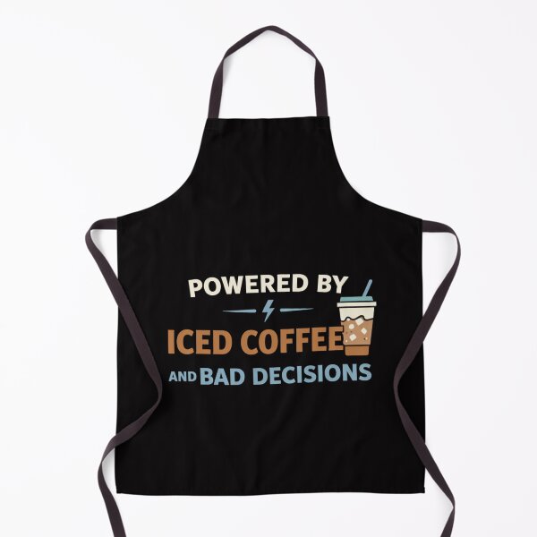 Item preview, Powered By Iced Coffee And Bad Decisions Funny Coffee Lover Cartoon Iced Coffee T-Shirt Sticker designed and sold by VibeOffline Studio.