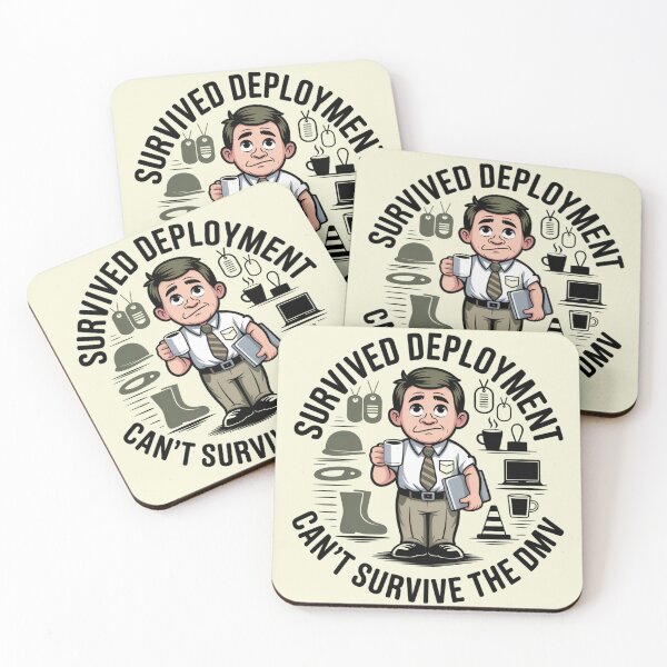 Item preview, Shut Up Carl Veteran Humor - Survived Deployment Can't Survive DMV designed and sold by GeoWhimsy Studio.