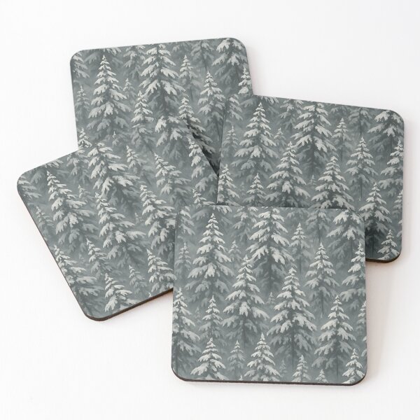 Item preview, Snow Covered Evergreen Trees Winter Pattern designed and sold by PandaTShirtShop.