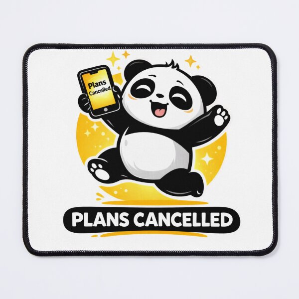 Item preview, Plans Cancelled Panda – Funny Introvert Meme Sticker designed and sold by snaperos.