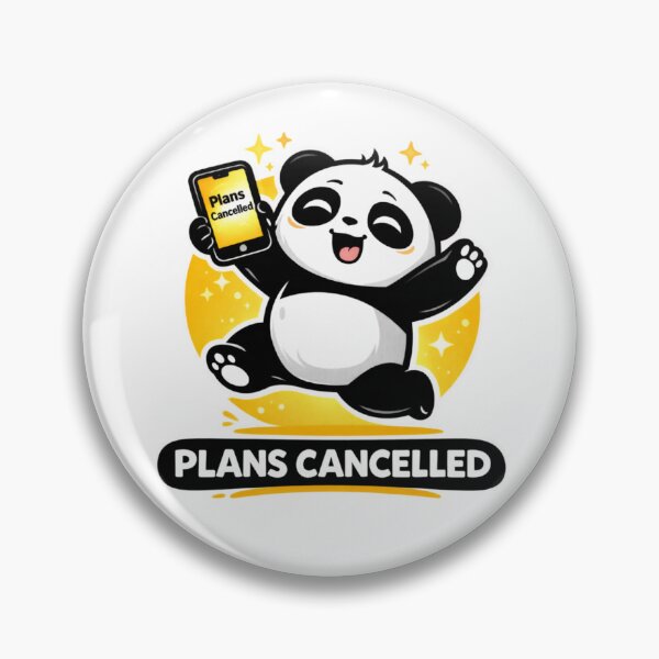 Item preview, Plans Cancelled Panda – Funny Introvert Meme Sticker designed and sold by snaperos.