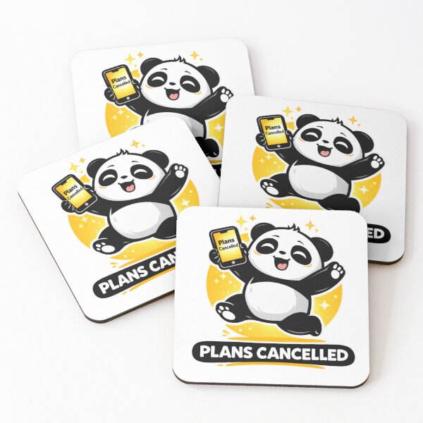 Item preview, Plans Cancelled Panda – Funny Introvert Meme Sticker designed and sold by snaperos.