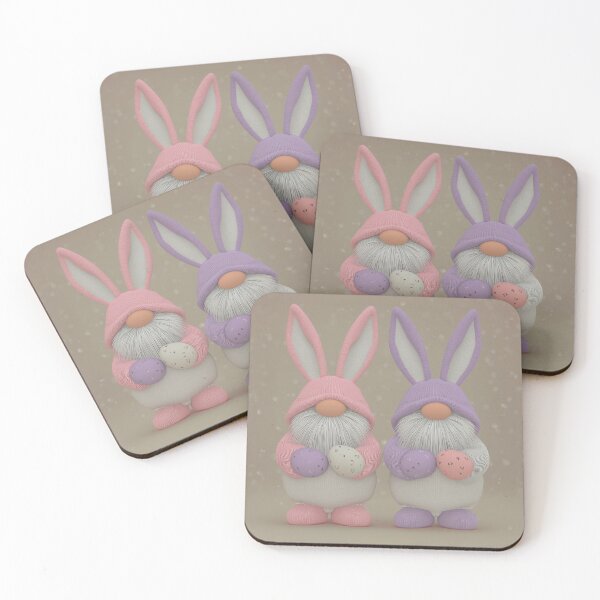 Item preview, Cute cartoon bunnies with colorful hats and eggs, perfect for Easter decorations and celebrations designed and sold by Stellar Geometry.