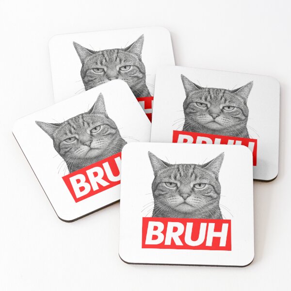 Item preview, BRUH Cat Meme – Funny Minimalist Cat Illustration designed and sold by sorryNOTsorry.brand.