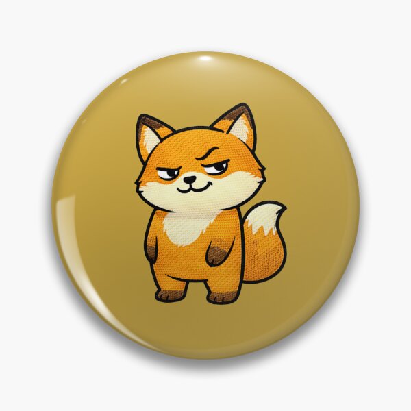 Item preview, Mischievous Fox Meme – Cute Kawaii Sly Fox Embroidered Patch Style designed and sold by ColorSplash123.