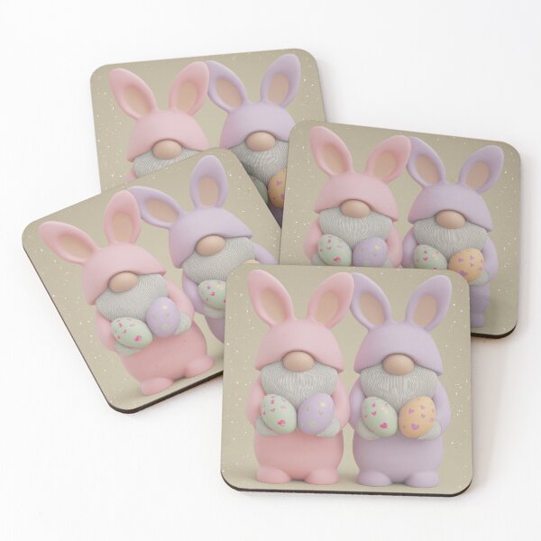 Item preview,  Cute cartoon bunnies with colorful hats and eggs, perfect for Easter decorations and celebrations designed and sold by Stellar Geometry.