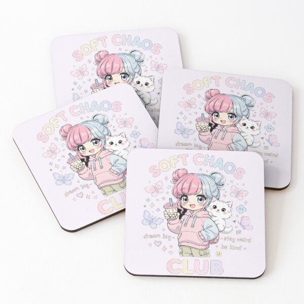 Item preview, Soft Chaos Club Kawaii Anime Girl Cat Bubble Tea T-Shirts designed and sold by KDesignCrafts.