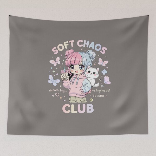 Item preview, Soft Chaos Club Kawaii Anime Girl Cat Bubble Tea T-Shirts designed and sold by KDesignCrafts.