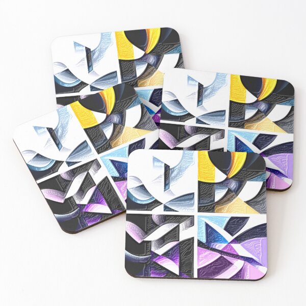 Item preview, chromatic curvature leather colorful geometric abstract design designed and sold by SmashingDeals.