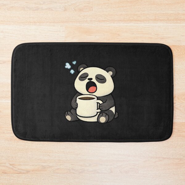 Item preview, Sleepy Coffee Panda – Cute Kawaii Tired Panda Morning Meme Embroidered Patch Style designed and sold by ColorSplash123.