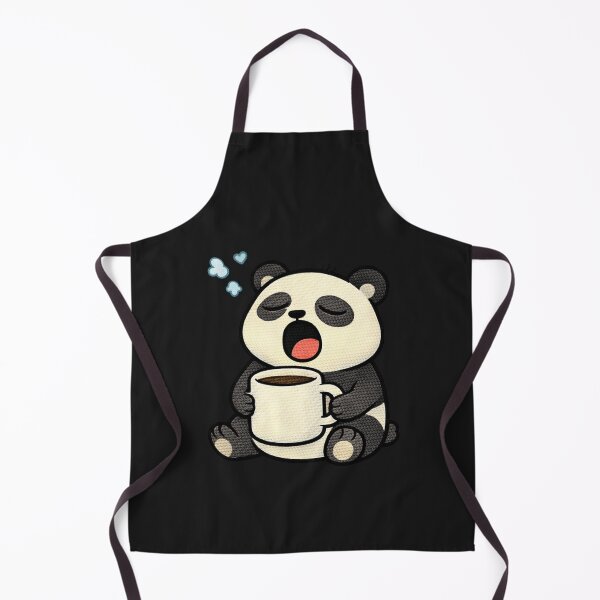 Item preview, Sleepy Coffee Panda – Cute Kawaii Tired Panda Morning Meme Embroidered Patch Style designed and sold by ColorSplash123.