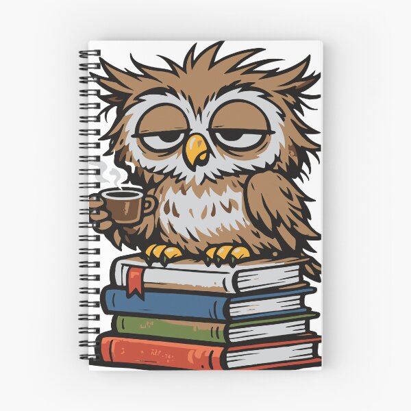 Item preview, A tired owl character representing late night work or study sessions. The humorous concept makes it relatable for students, night workers, and coffee lovers. designed and sold by Dejbar.