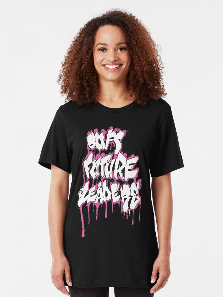 Alternate view of Our Future Leaders Graffiti Pink Slim Fit T-Shirt
