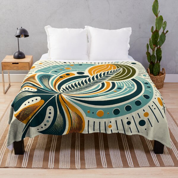 Item preview, Abstract Botanical Leaf and Sunburst Design designed and sold by InkSmithery.