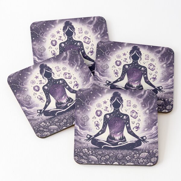 Item preview, Mystical Celestial Forest Yoga Silhouette designed and sold by MarCinu Art.