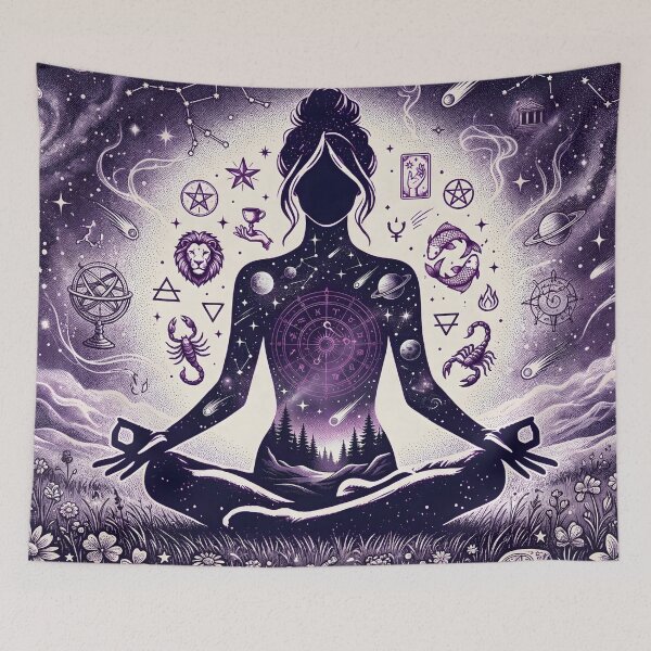 Item preview, Mystical Celestial Forest Yoga Silhouette designed and sold by MarCinu Art.