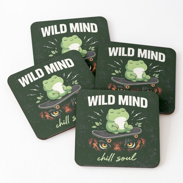 Item preview, Wild Mind Chill Soul Frog Skateboard Tiger Eyes Graphic T-Shirts designed and sold by KDesignCrafts.