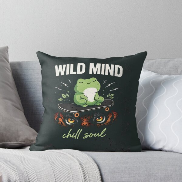 Item preview, Wild Mind Chill Soul Frog Skateboard Tiger Eyes Graphic T-Shirts designed and sold by KDesignCrafts.