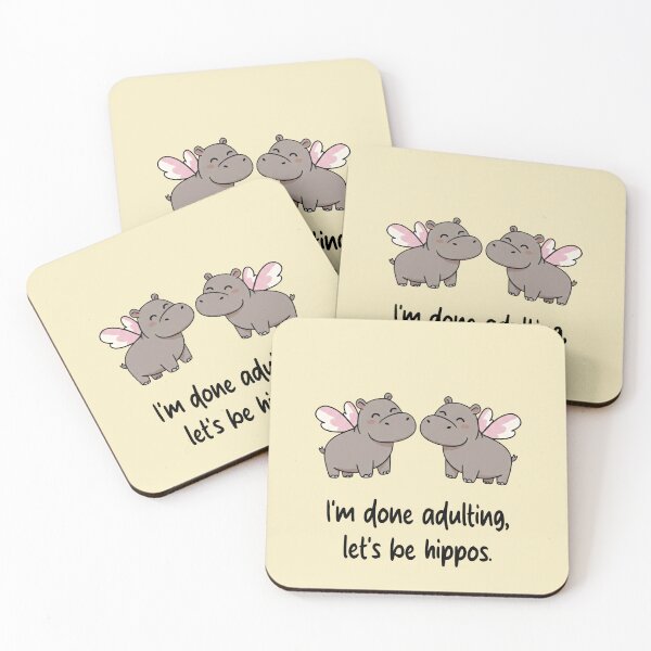 Item preview, Funny Hippopotamus I'm Done Adulting Lets Be Hippos Animal Boys Girls Kids designed and sold by FurryHavenPH.