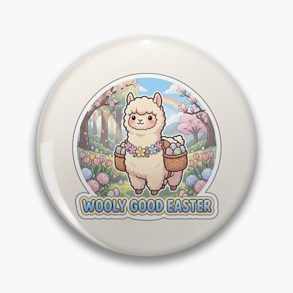 Item preview, Easter Alpaca Sticker – Wooly Good Easter Cute Pastel Alpaca designed and sold by Nuist25.