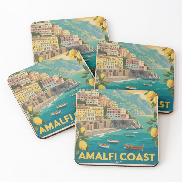 Item preview, Amalfi Coast Italy Vintage Travel Poster designed and sold by Timeless Design.