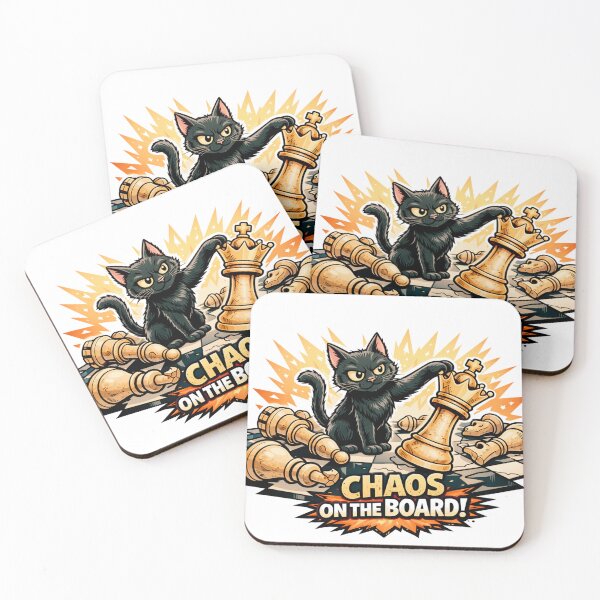 Item preview, Chaos on the Chessboard – Funny Cat Chess Lover Design designed and sold by TediThings.