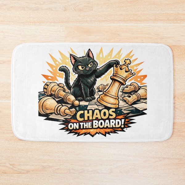 Item preview, Chaos on the Chessboard – Funny Cat Chess Lover Design designed and sold by TediThings.