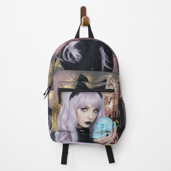 Item preview, Gothic Girl Holding Blue Skull – Dark Aesthetic Alternative Art designed and sold by ChenEngEng.