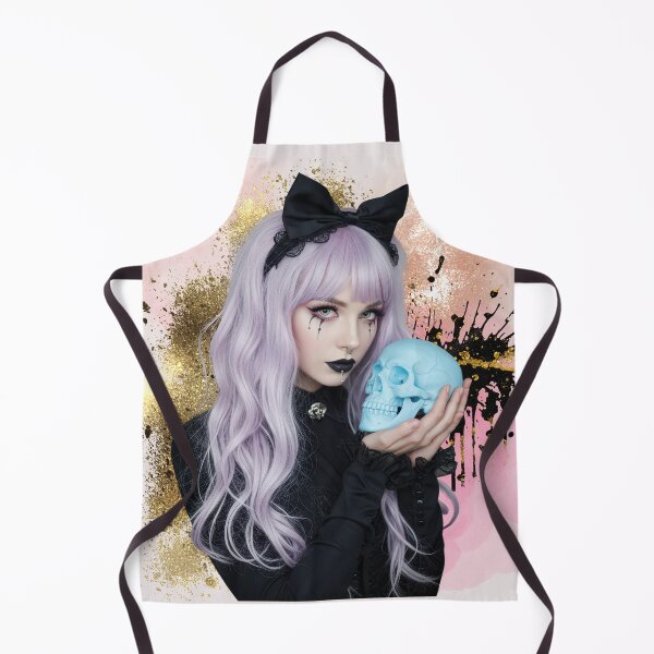 Item preview, Gothic Girl Holding Blue Skull – Dark Aesthetic Alternative Art designed and sold by ChenEngEng.